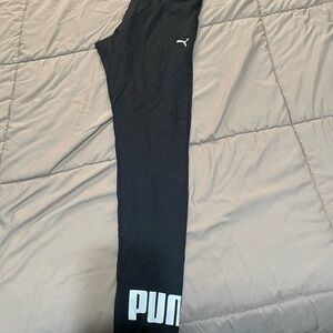Puma Black Leggings with White Logo